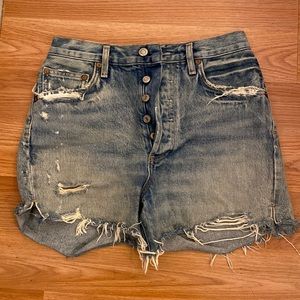 AGolde “Dee” high rise Jean shorts